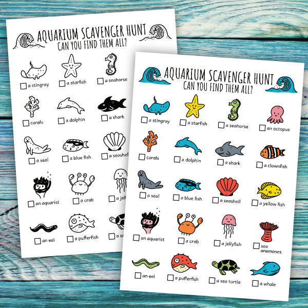 Ocean Aquarium Scavenger Hunt