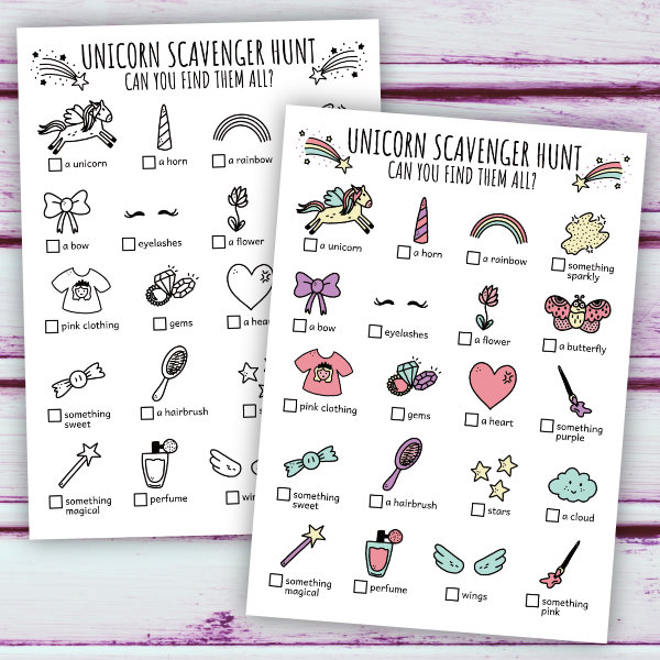 Magical Unicorn Scavenger Hunt