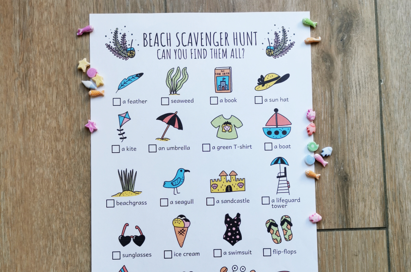 Beach scavenger hunt